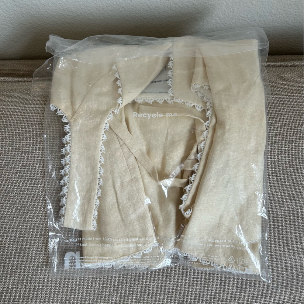 Reformation Cream Button-Front Corset Tank - Picture 5 of 11